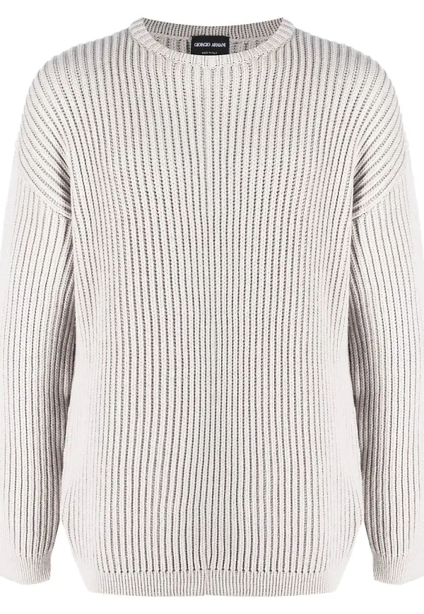 Giorgio Armani grovstickad tröja - Grå