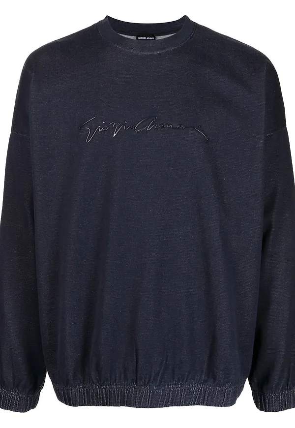 Giorgio Armani logo-print sweatshirt - Blå