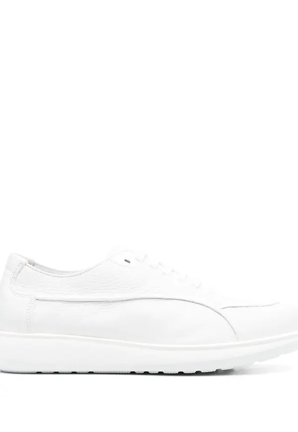 Giorgio Armani låga lädersneakers - Vit