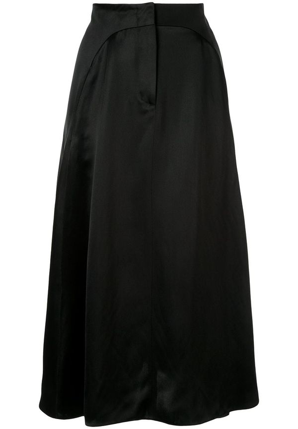 Giorgio Armani midikjol i satin - Svart