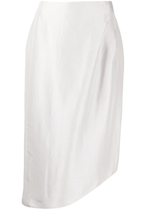 Giorgio Armani Pre-Owned asymmetrisk kjol med hög midja frn 2010 - Vit