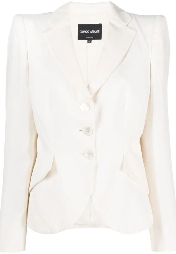 Giorgio Armani Pre-Owned enkelknäppt blazer från 2000-talet - Vit