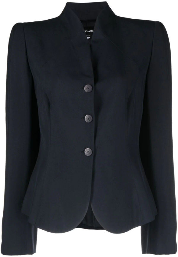 Giorgio Armani Pre-Owned enkelknäppt sidenjacka från 2000-talet - Blå