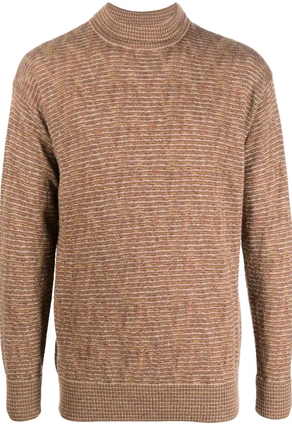 Giorgio Armani Pre-Owned randig stickad tröja från 1980-talet - Brun