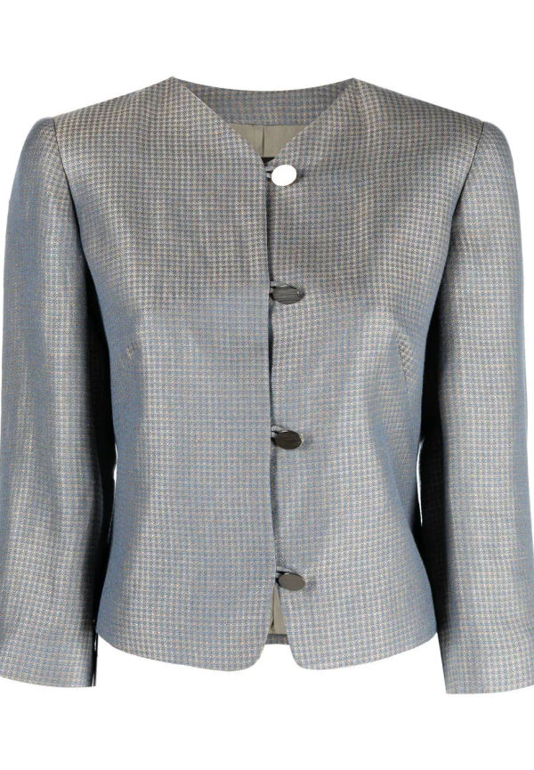 Giorgio Armani Pre-Owned rutig jacka från 2000-talet - Blå