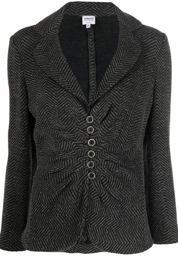 Giorgio Armani Pre-Owned sicksackmönstrad jacka från 1990-talet - Grå