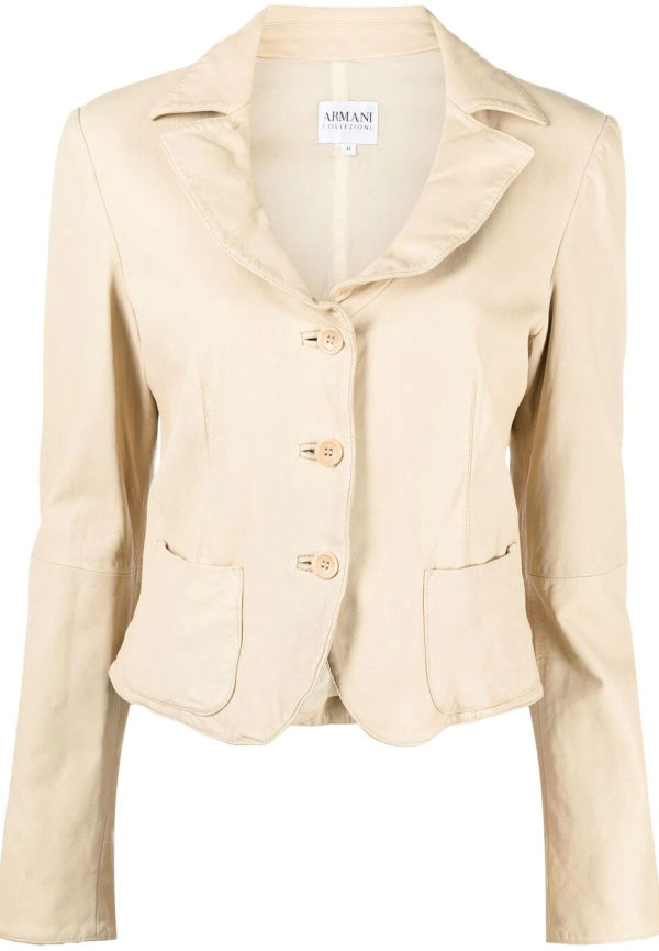 Giorgio Armani Pre-Owned skinnjacka med skårade slag från 2000-talet - Neutral