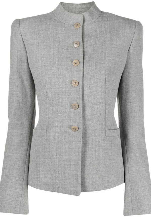 Giorgio Armani Pre-Owned skräddad enkelknäppt jacka från 1990-talet - Grå