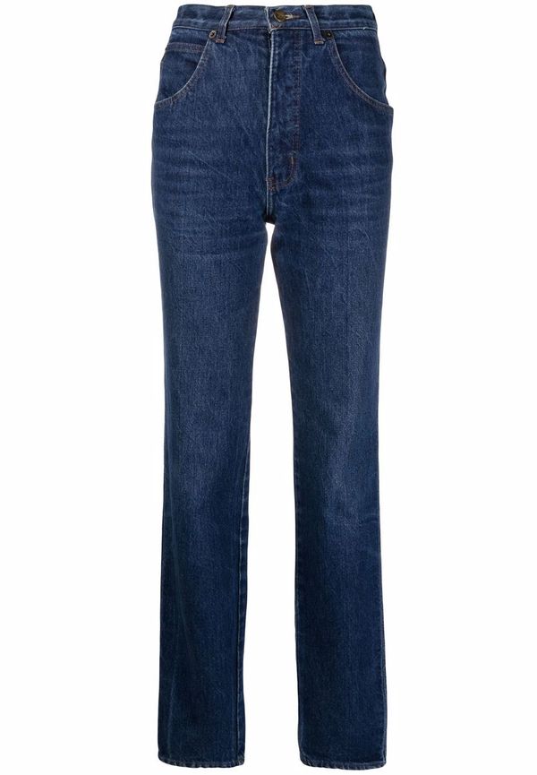 Giorgio Armani Pre-Owned straight-jeans med hög midja från 1980-talet - Blå