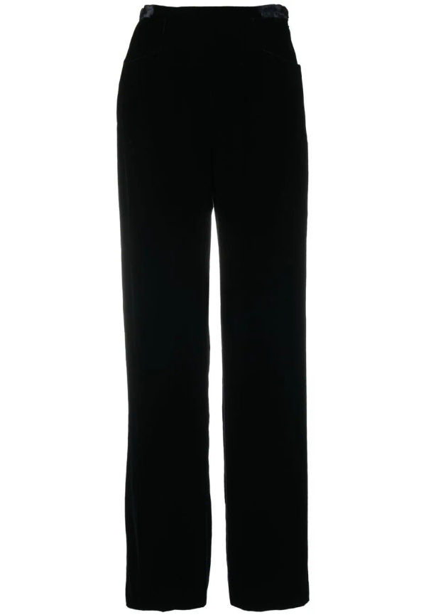 Giorgio Armani Pre-Owned vida sammetsbyxor från 1990-talet - Svart
