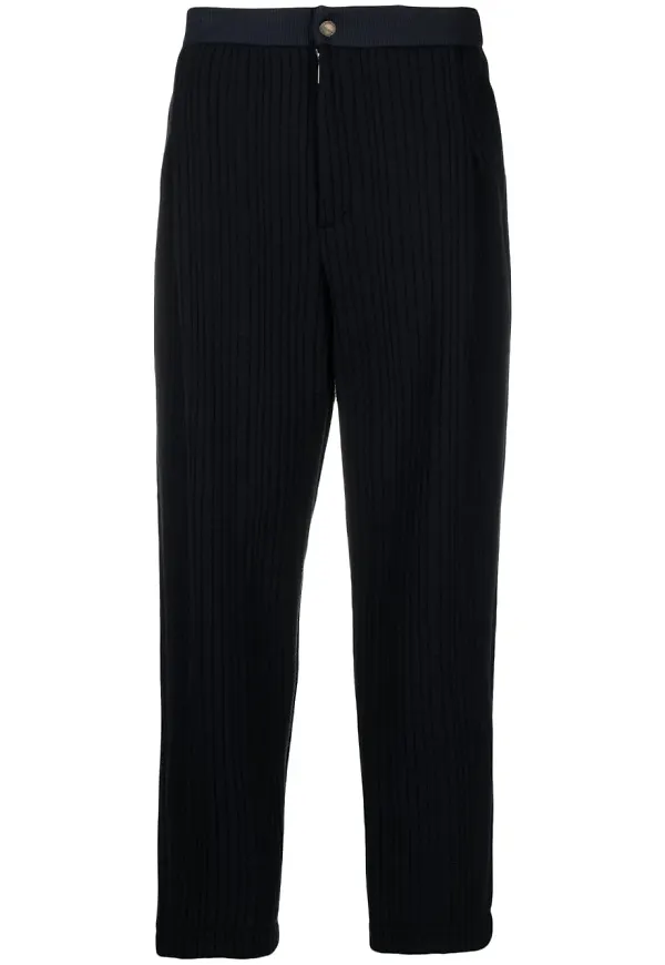 Giorgio Armani quiltade plisserade slacks - Blå