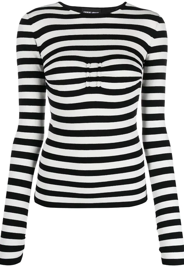 Giorgio Armani randig topp - Svart
