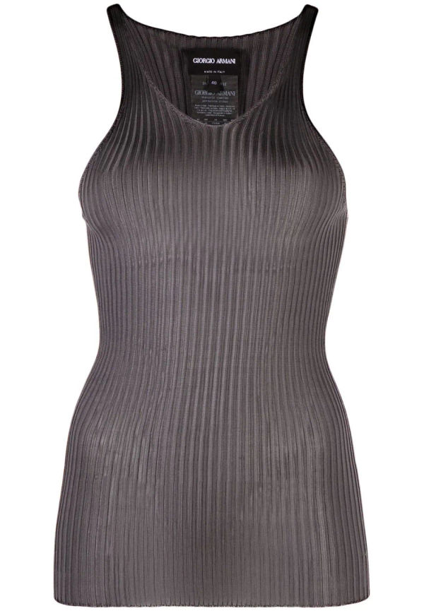 Giorgio Armani ribbad sidentopp - Grå