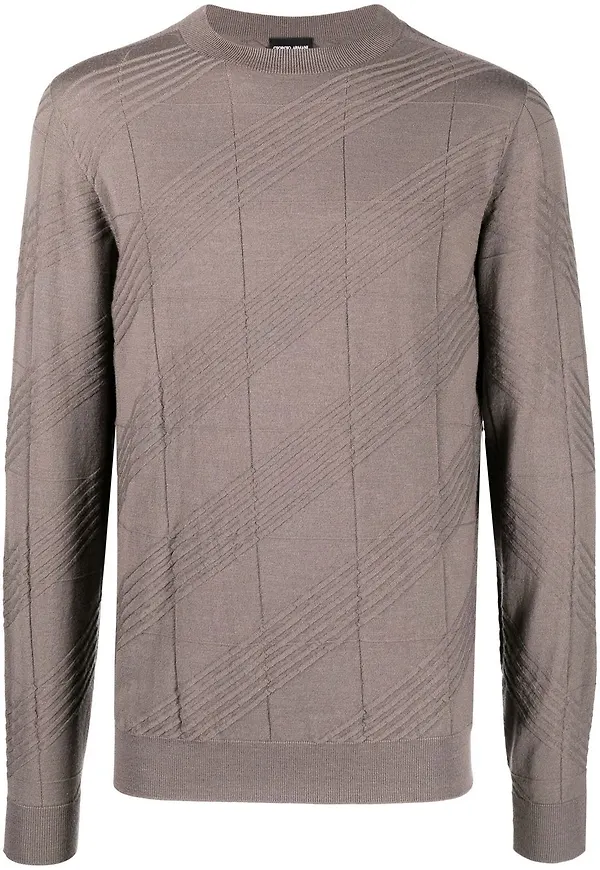 Giorgio Armani ribbstickad tröja - Brun