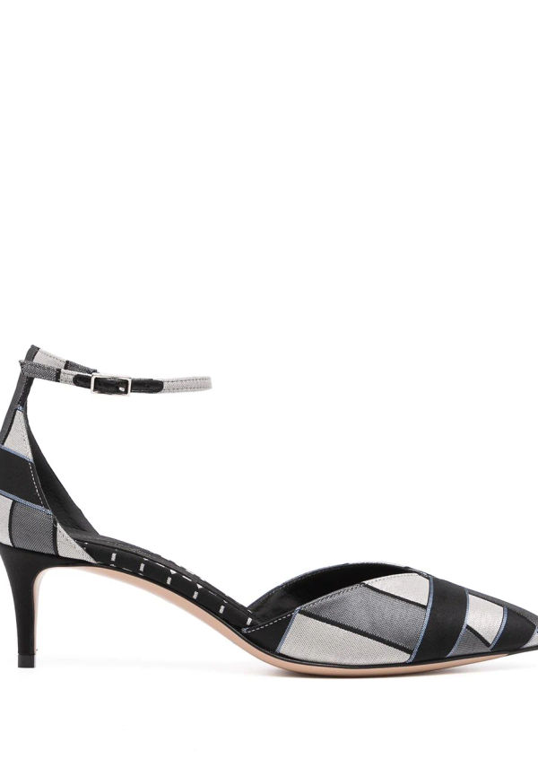 Giorgio Armani rutiga pumps med spetsig tå - Svart