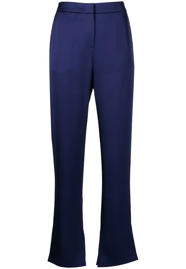 Giorgio Armani silk tailored trousers - Blå