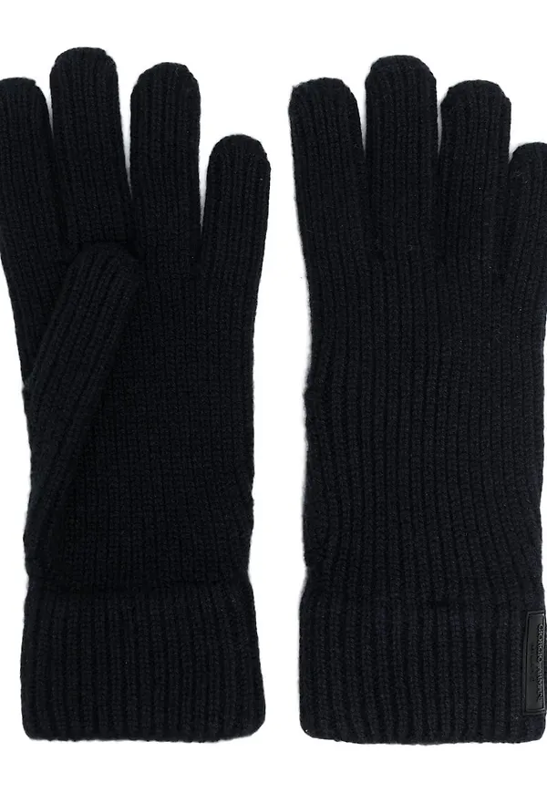 Giorgio Armani stickade kashmirhandskar - Blå