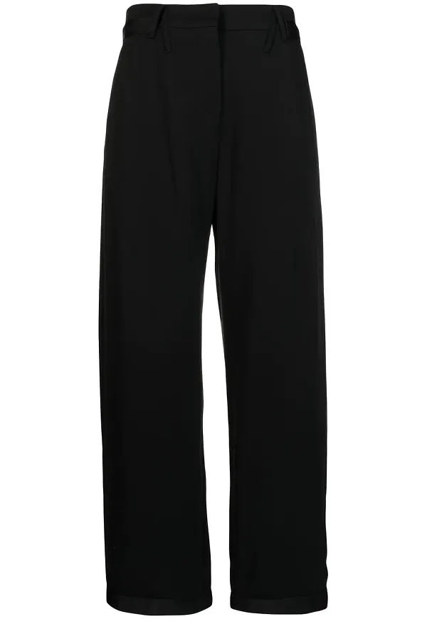 Giorgio Armani straight-leg silk trousers - Svart