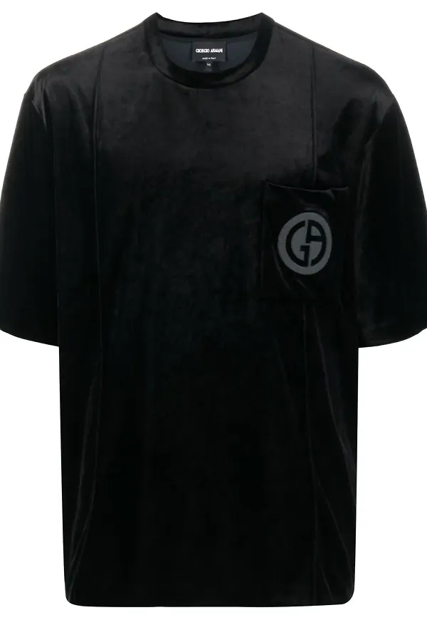 Giorgio Armani t-shirt med logotyp - Svart