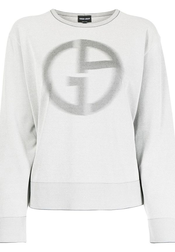 Giorgio Armani tröja med grafiskt tryck - Grå