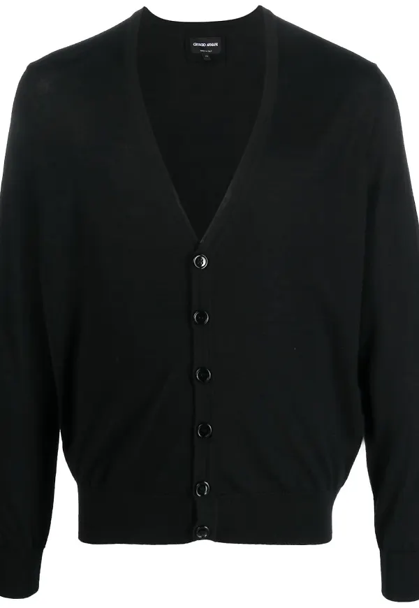 Giorgio Armani v-ringad kofta - Svart