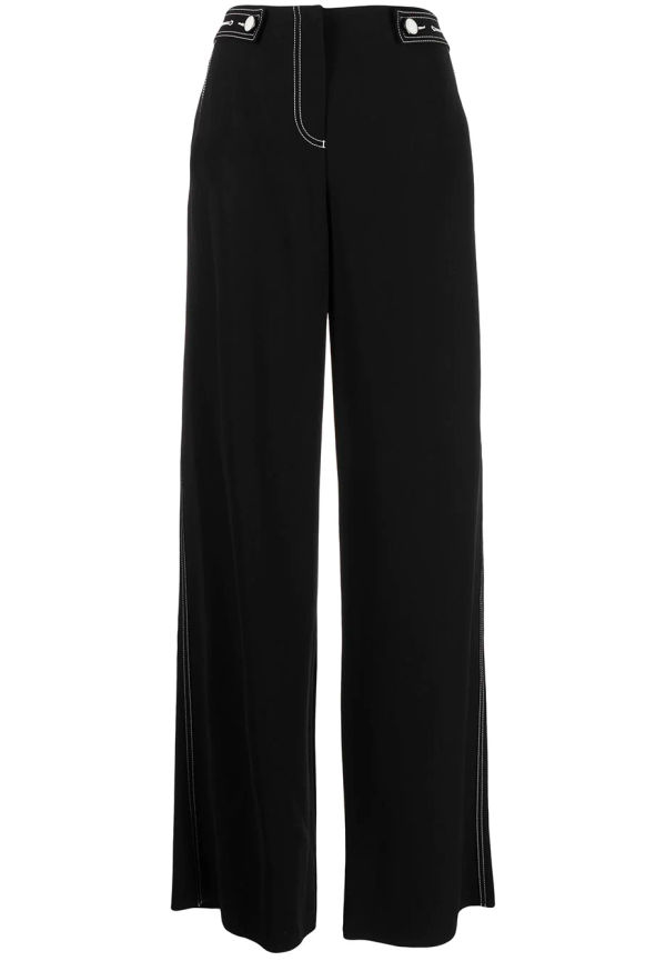 Giorgio Armani vida byxor med hög midja - Svart