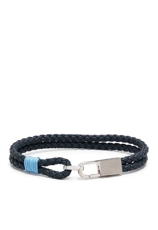 Giorgio Armani vävt läderarmband - Blå