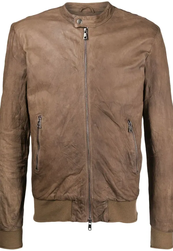 Giorgio Brato långärmad bikerjacka - Brun