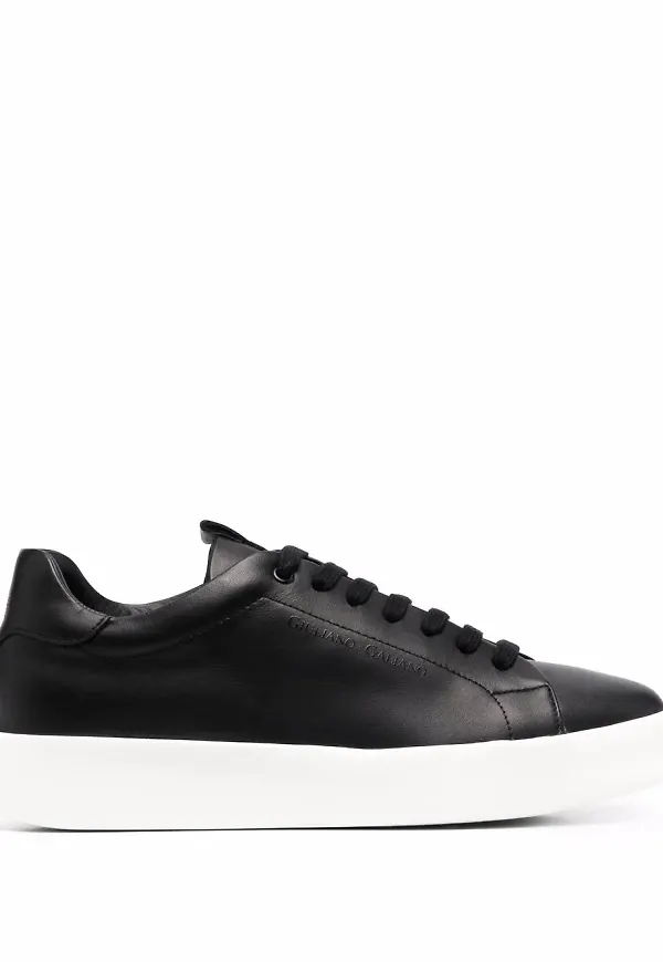 Giuliano Galiano Road låga lädersneakers - Svart