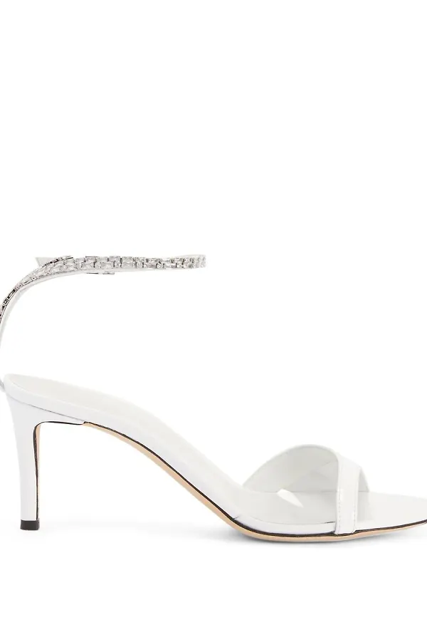 Giuseppe Zanotti 70 mm sandaler med strass - Vit