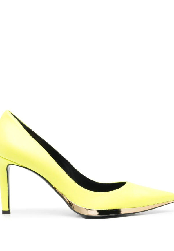 Giuseppe Zanotti 80 mm pumps med metallic-kant - Gul