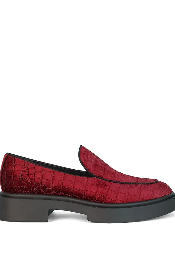 Giuseppe Zanotti Achille sammetsloafers - Röd