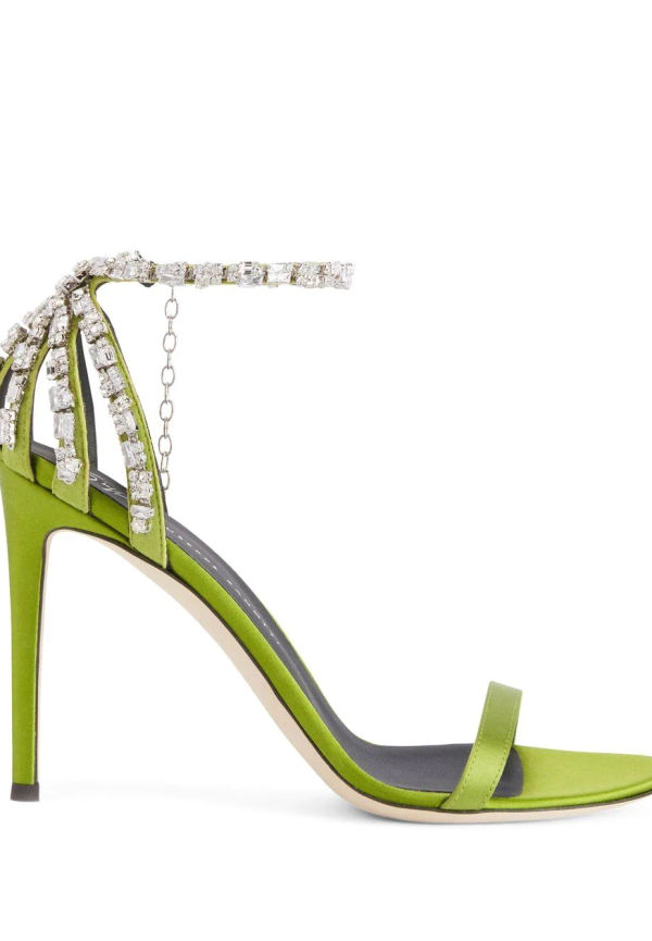 Giuseppe Zanotti Adele 105 mm sandaler med strass - Grön