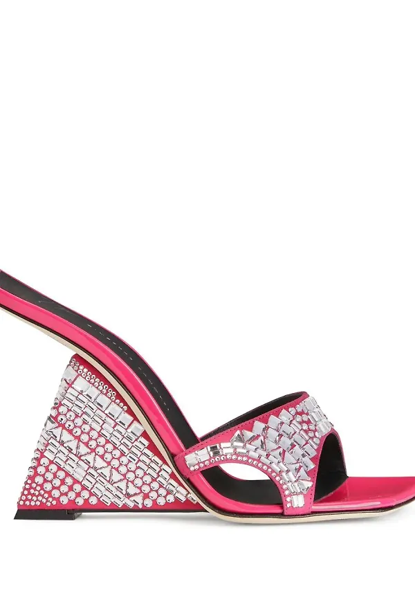 Giuseppe Zanotti Akira Glans sandaler med kilklack 105 mm - Rosa