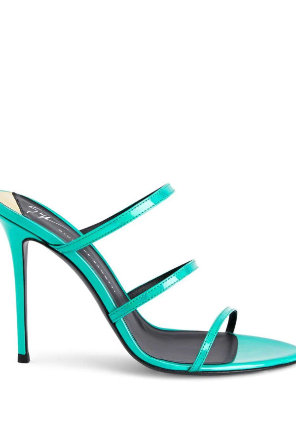 Giuseppe Zanotti Alimha lädersandaler 105 mm - Grön