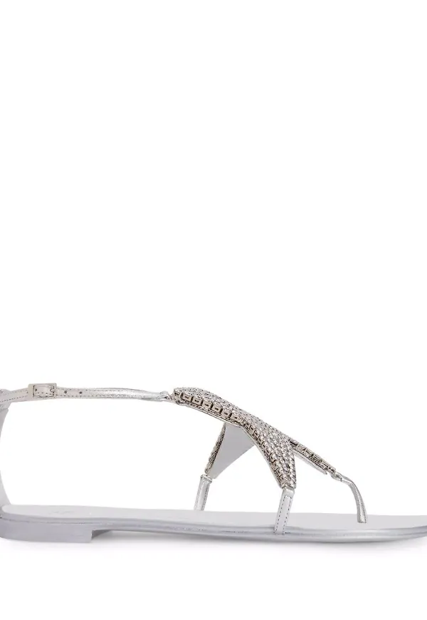 Giuseppe Zanotti Almathea platta sandaler - Silverfärgad