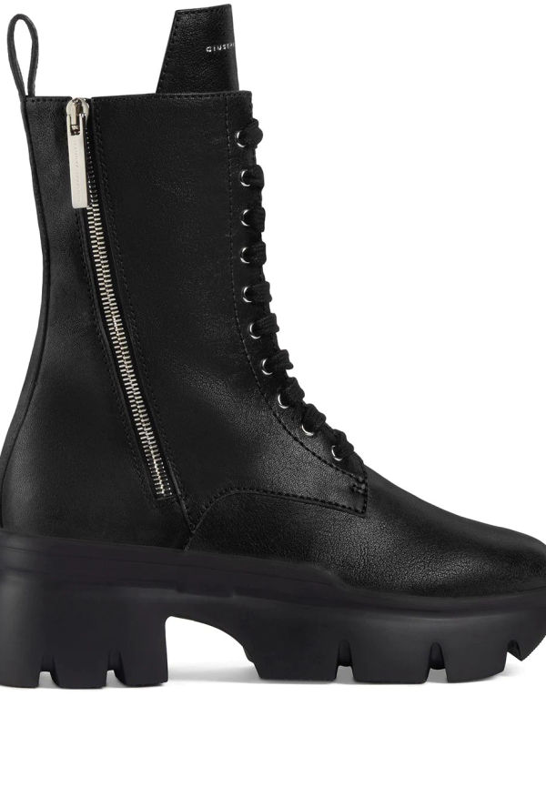 Giuseppe Zanotti Apocalypse militärkängor med platåsula - Svart