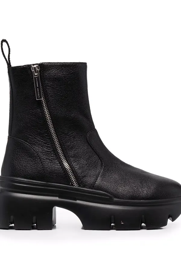 Giuseppe Zanotti Apocalypse stövletter med grov sula och dragkedja - Svart