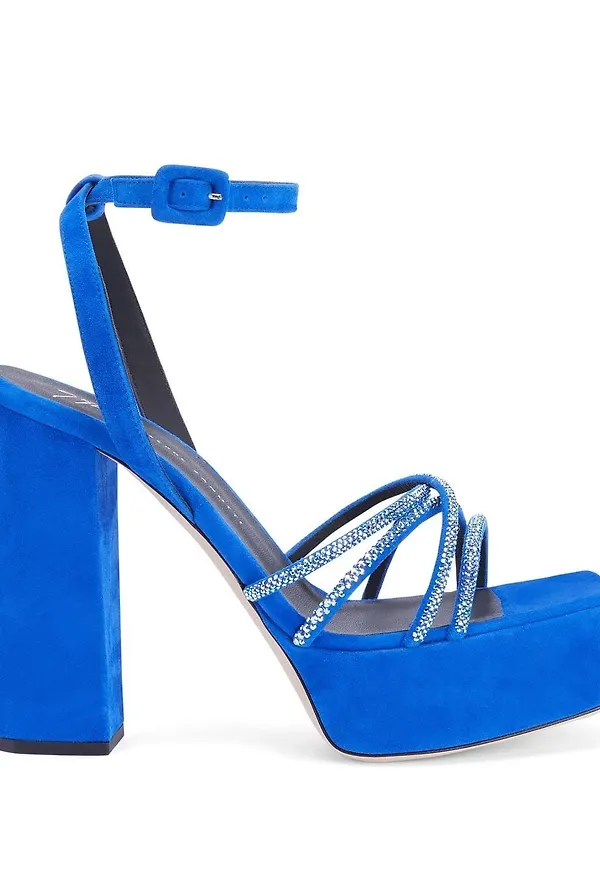 Giuseppe Zanotti Arhama utsmyckade platåsandaler - Blå