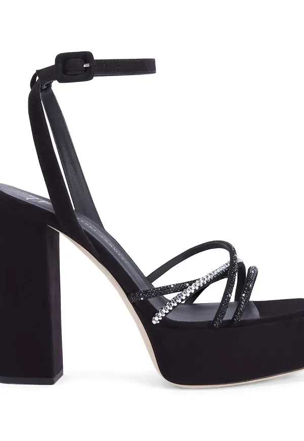 Giuseppe Zanotti Arhama utsmyckade platåsandaler - Svart
