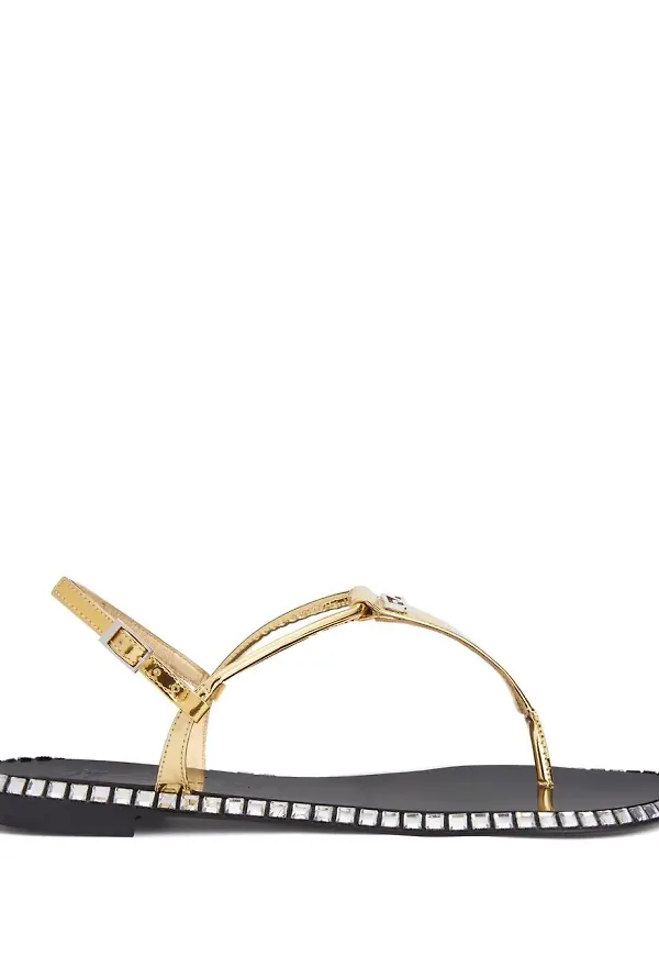 Giuseppe Zanotti Bellatriks lädersandaler - Guldfärgad
