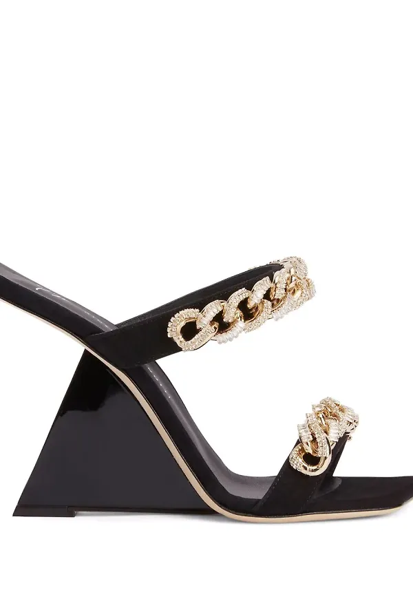 Giuseppe Zanotti Berenicee sandaler med kedja 105 mm - Svart