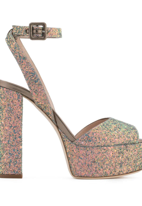 Giuseppe Zanotti Betty glittriga platåsandaler - Grå