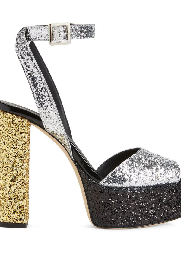 Giuseppe Zanotti Betty glittriga sandaler 140 mm - Silverfärgad