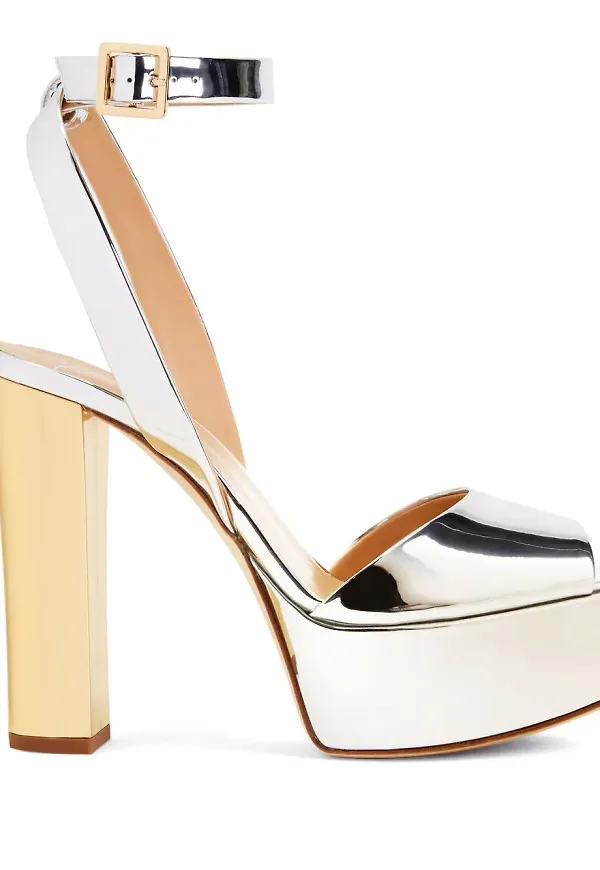 Giuseppe Zanotti Betty platåsandaler - Silverfärgad