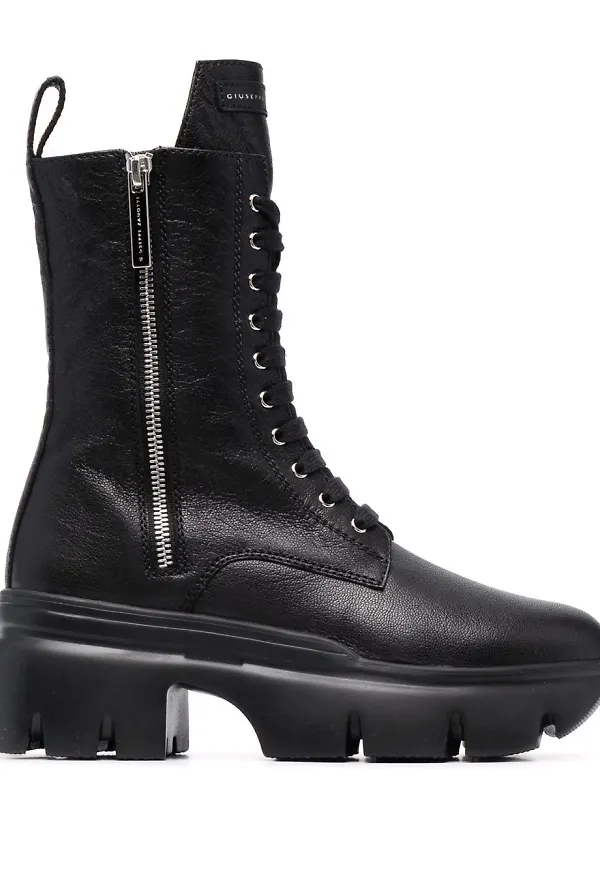 Giuseppe Zanotti Biker läderstövlar - Svart