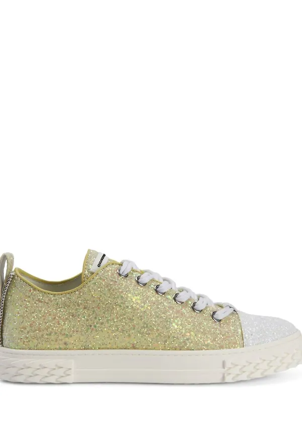 Giuseppe Zanotti Blabber glittriga sneakers - Gul