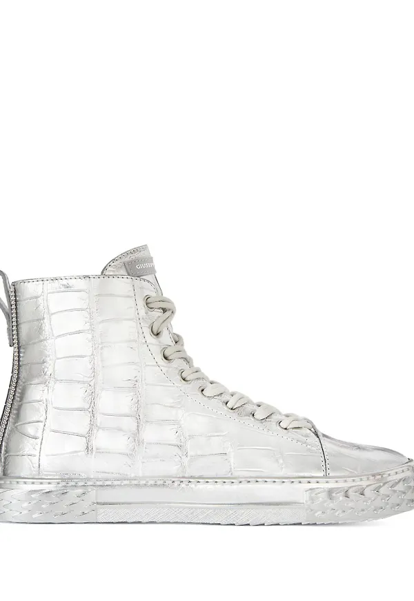 Giuseppe Zanotti Blabber höga sneakers - Silverfärgad