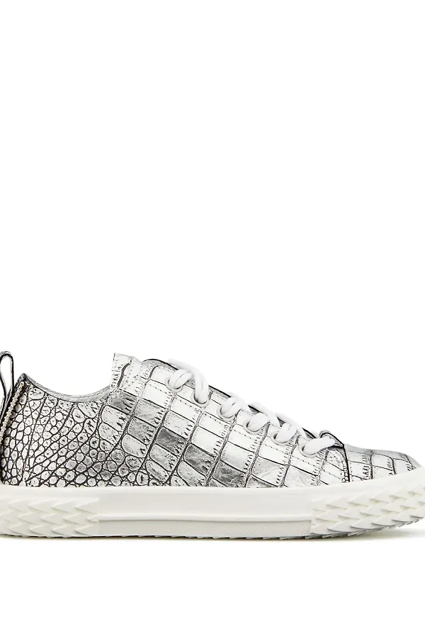 Giuseppe Zanotti Blabber krokodilpräglade sneakers - Silverfärgad
