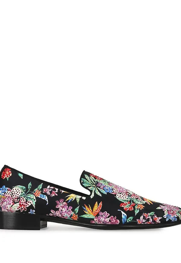 Giuseppe Zanotti blommiga loafers - Svart